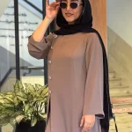 ست عبا و شلوار کارامل